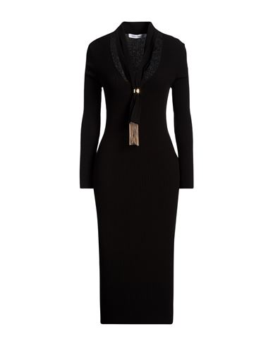 Woman Midi dress Black Size 10 Viscose, Polyester