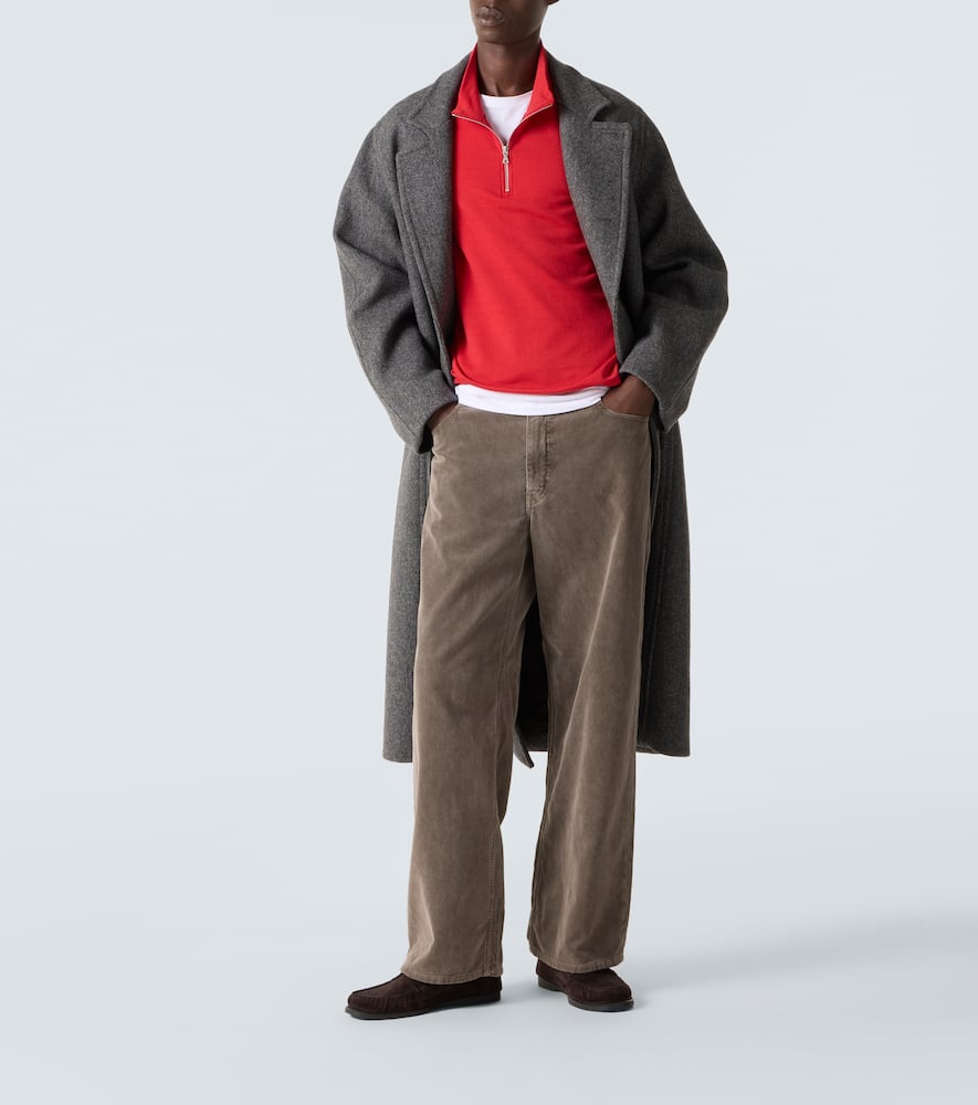 Cotton corduroy wide-leg pants