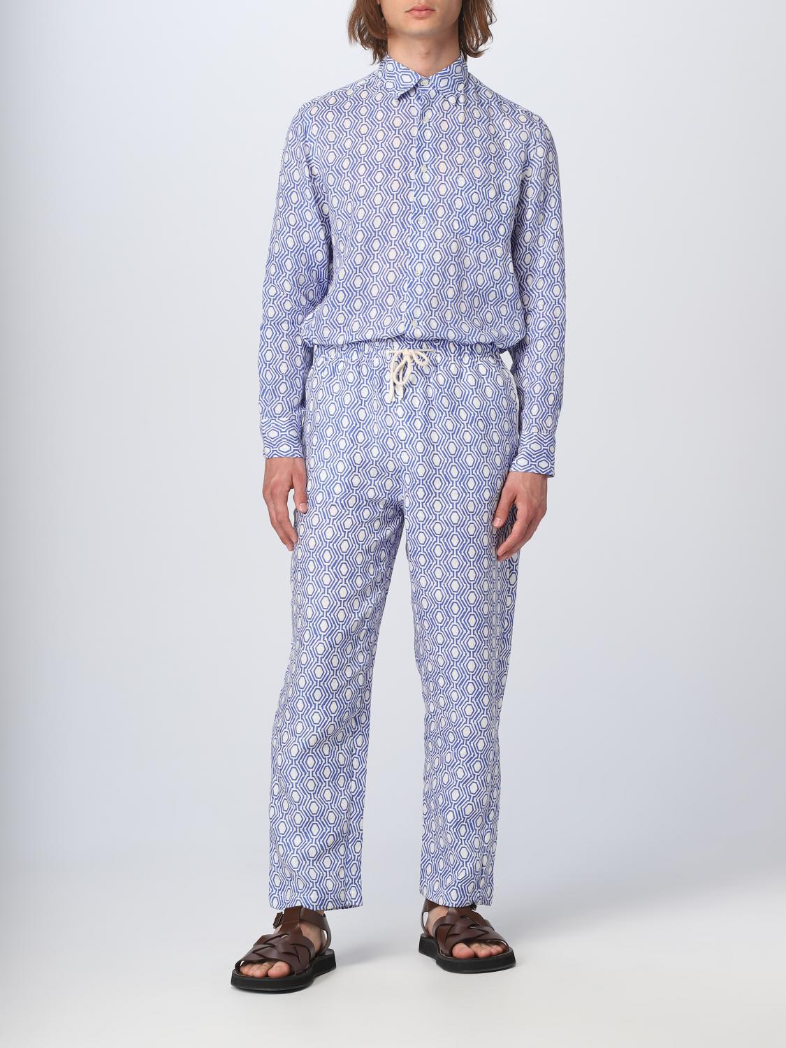 Shirt Men color Gnawed Blue