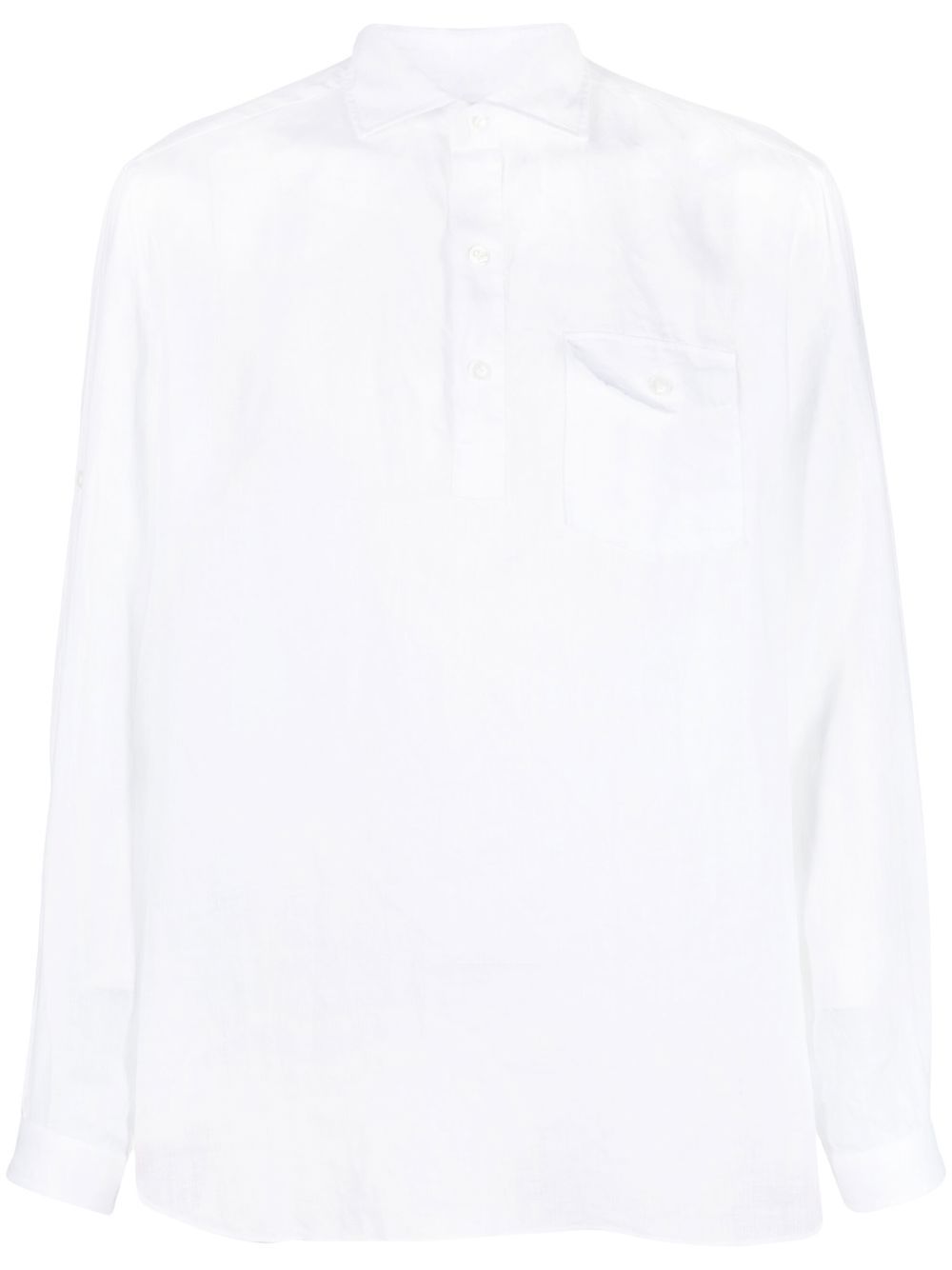Linen long-sleeve shirt - White