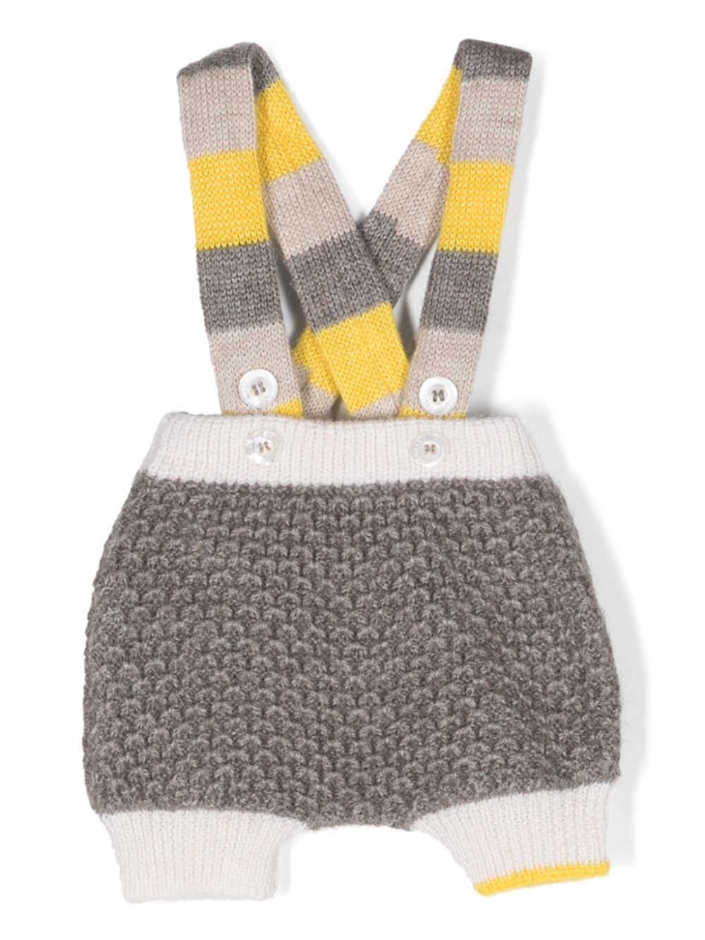 Overall alpaca wool-blend shorts - Grey