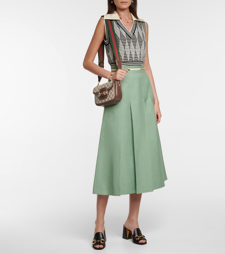 Gucci Gucci Horsebit 1955 Mini leather-trimmed shoulder bag