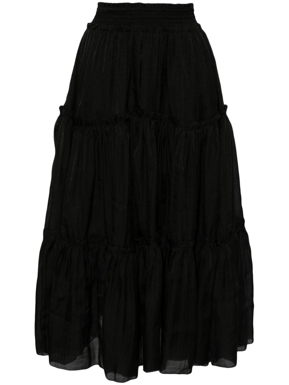 High-waist tiered skirt - White