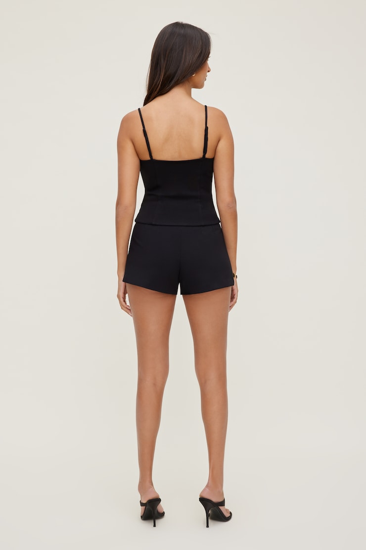 Ponte Bustier Top - Black - Women Clothing