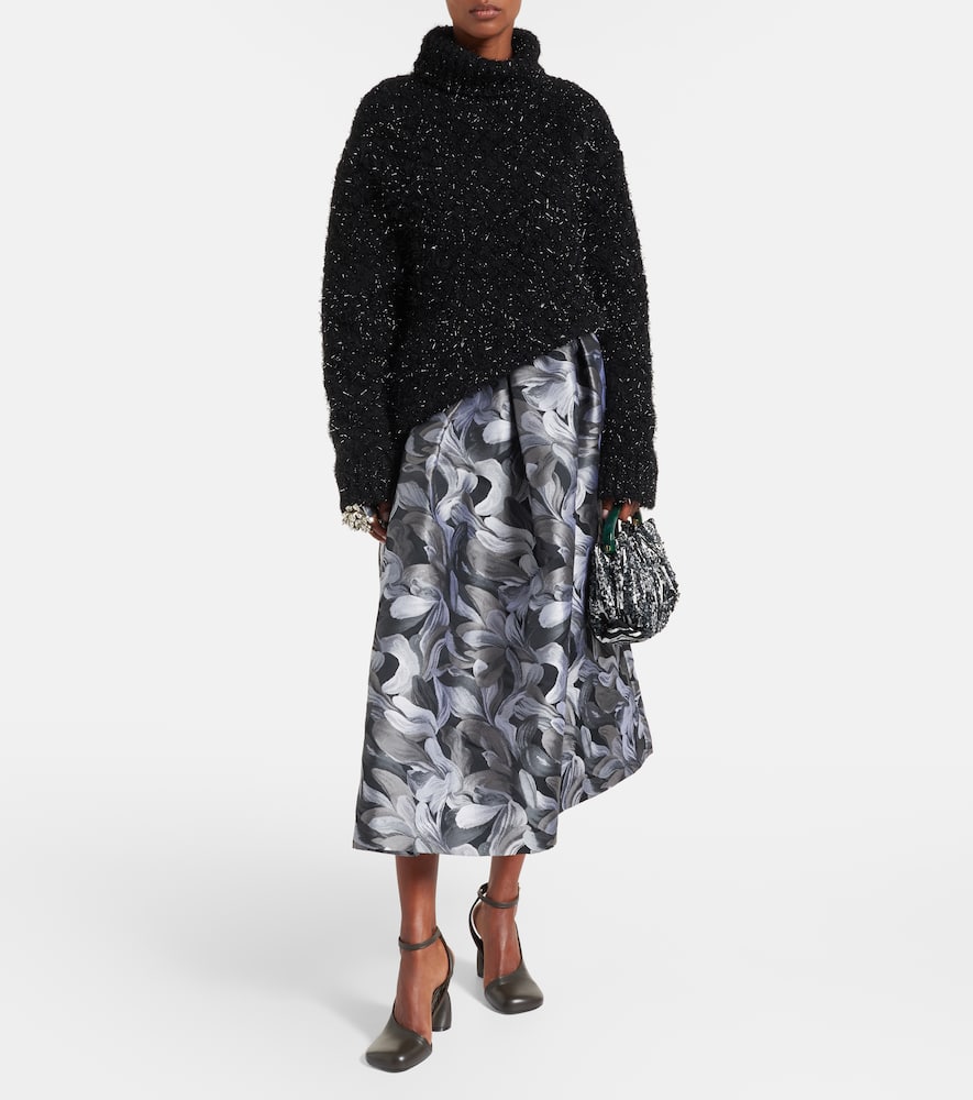 Jacquard midi skirt