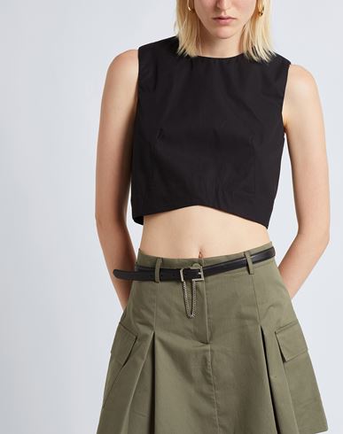 Organic Cotton Sleeveless Crop Top Woman Top Black Size 4 Cotton