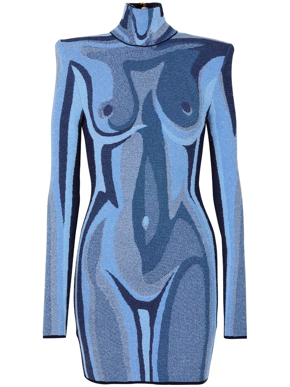 Knitted mini dress - Blue