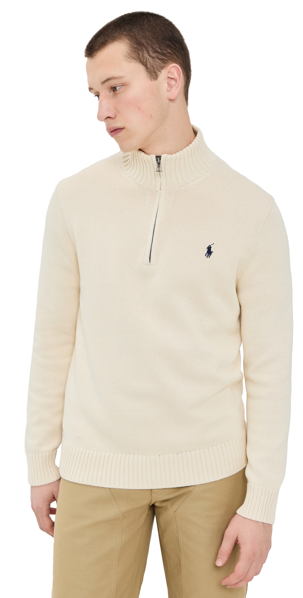 Cotton Half Zip Sweater Andover Cream