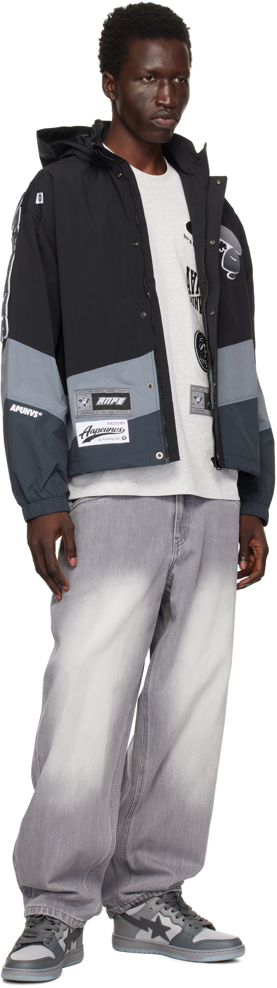 AAPE by A Bathing Ape Black Main Light Weight Jacket
