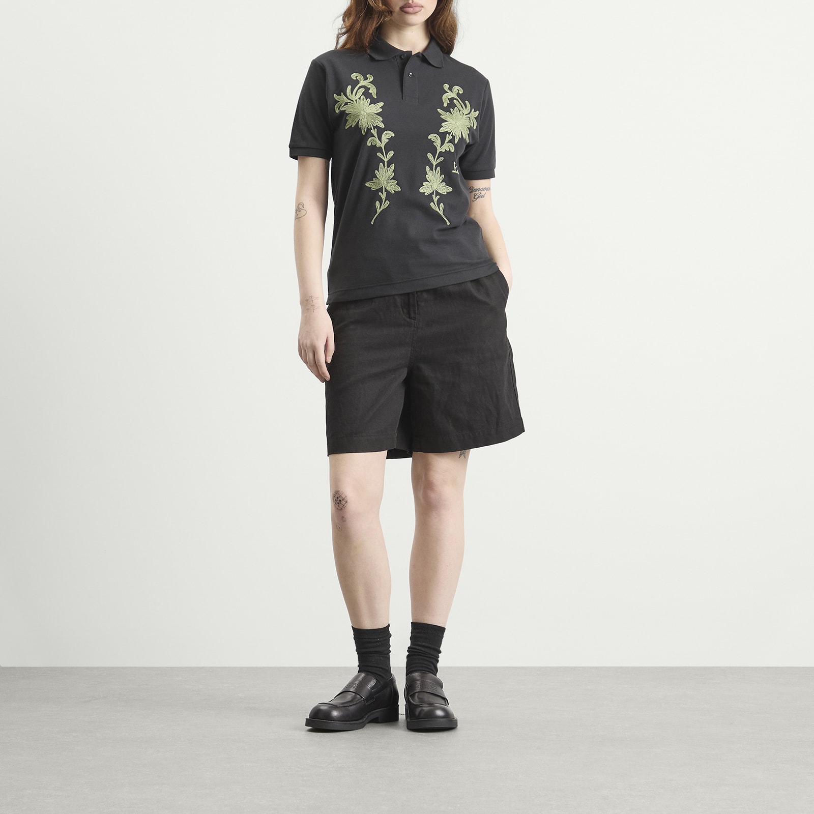 TOGA Embroidery Polo Shirt Black