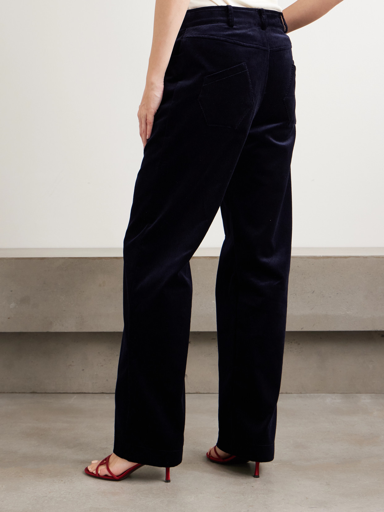Rufino Cotton-corduroy Straight-leg Pants - Blue