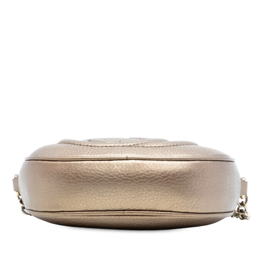 Pre-owned Mini Metallic Pebbled Calfskin Soho Chain Crossbody 353965 498879