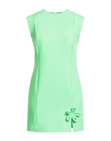 Woman Mini dress Lime green Size 6 Polyester, Viscose, Elastane