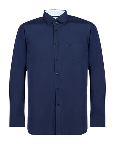 Man Shirt Midnight blue Size 16 Cotton