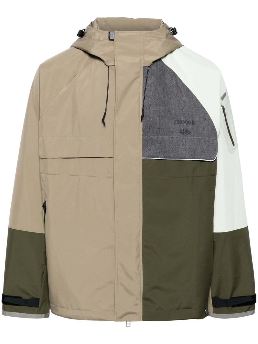 Colour-block hooded windbreaker - Multicolour