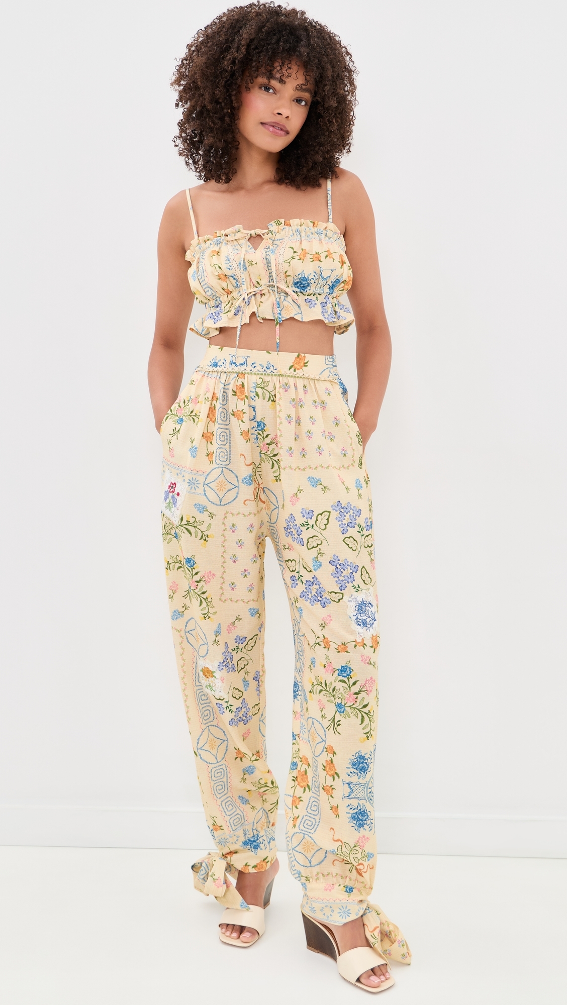 Zaida Embroidered Pants Multicolor