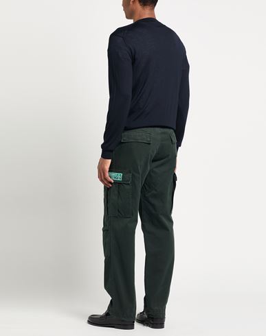 Man Pants Dark green Size 32 Cotton