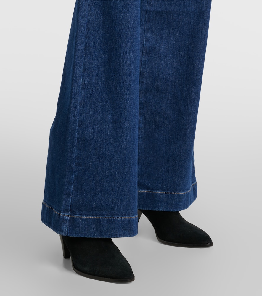 Flared denim jumpsuit