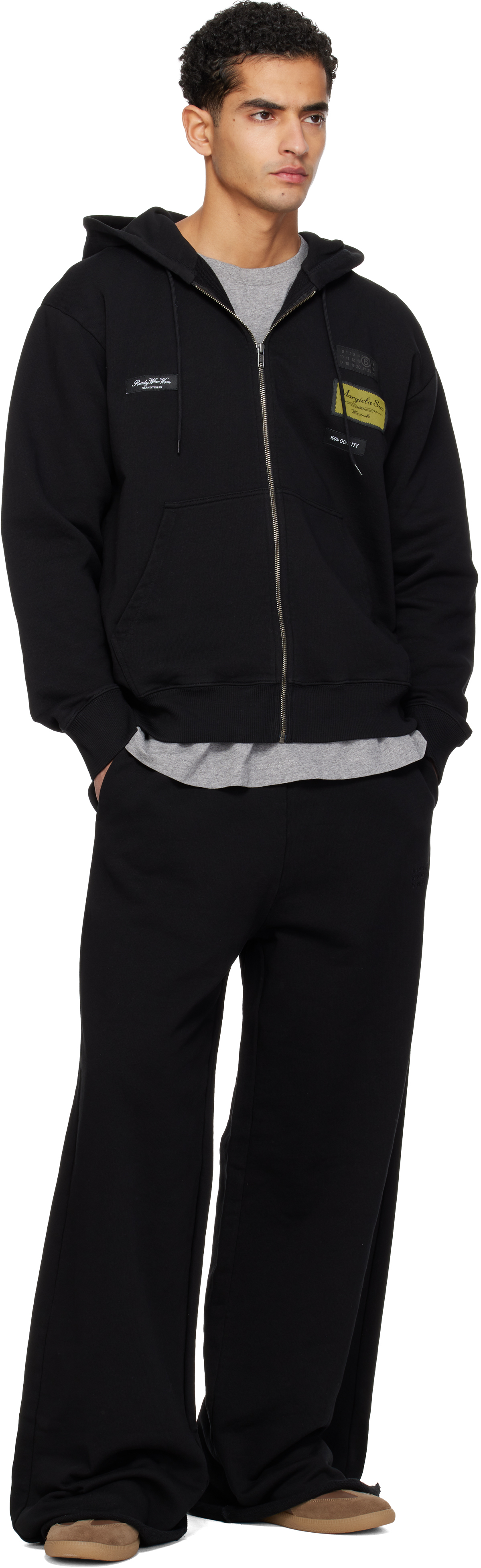 Black Embroidered Logo Sweatpants