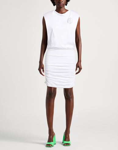 Woman Midi dress White Size M Cotton