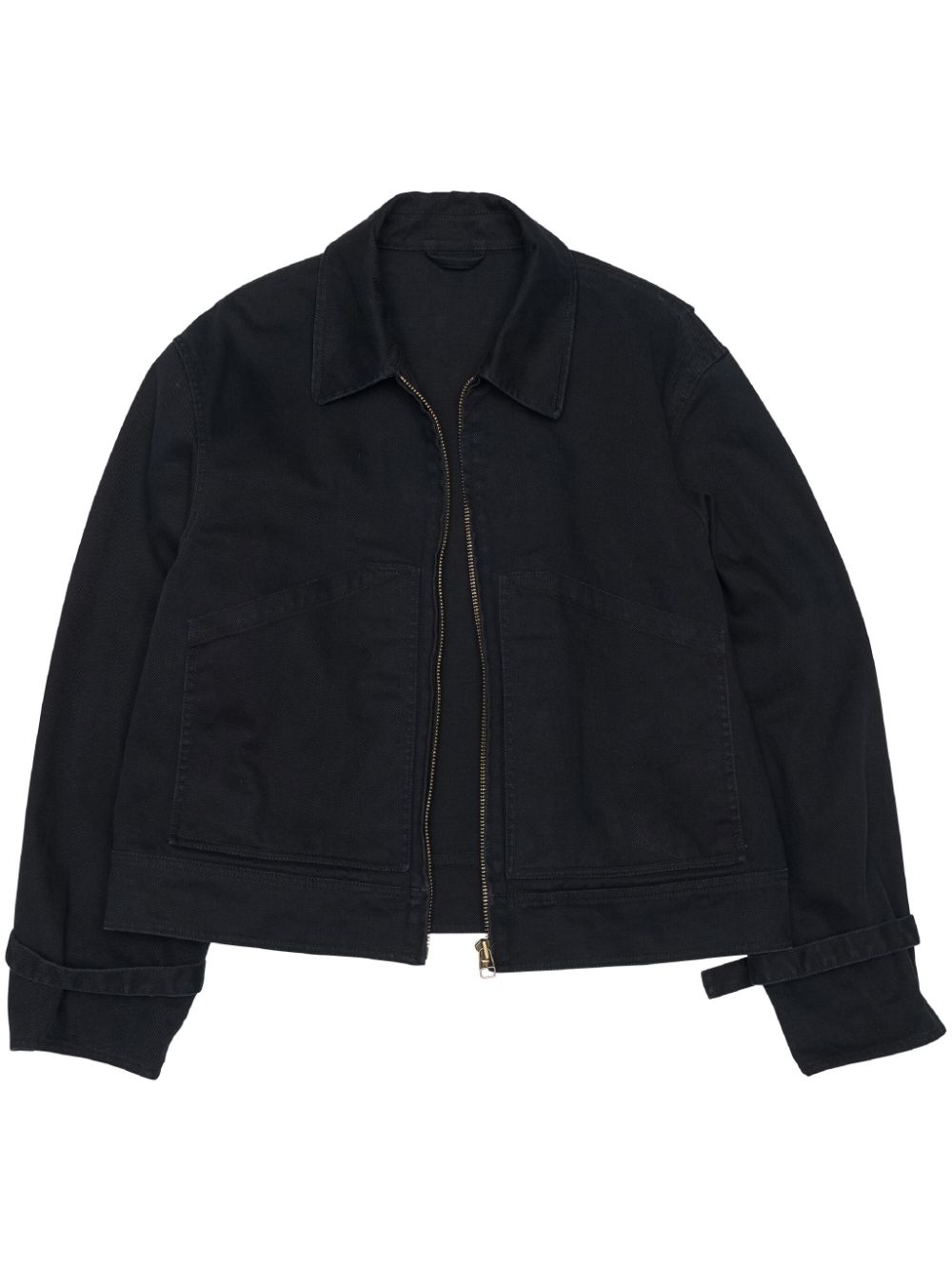 Logo-print cotton jacket - Black