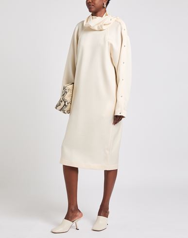Woman Midi dress Sand Size 4 Wool, Silk