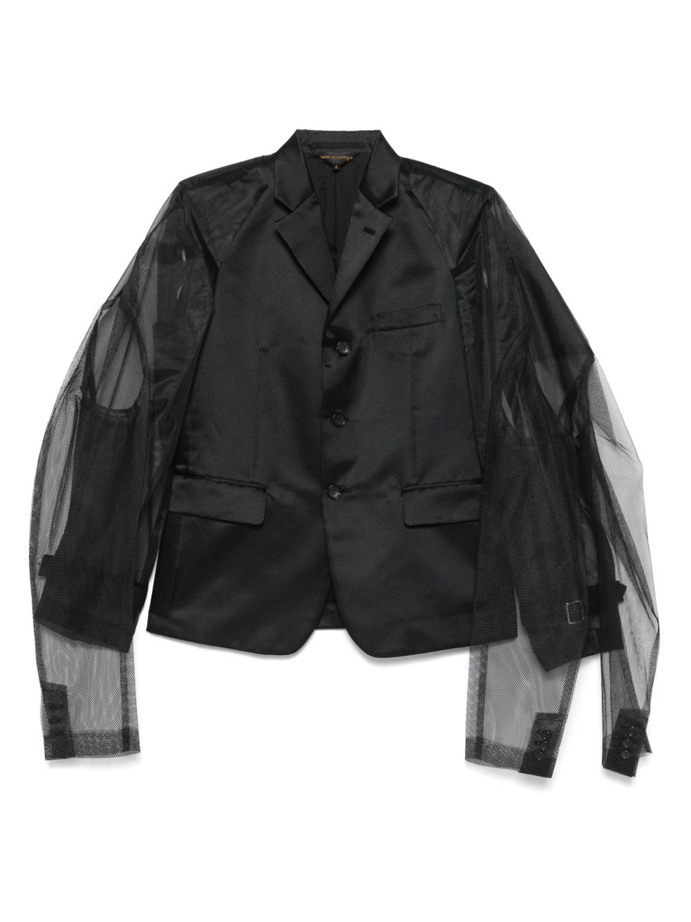 Tulle-inserts blazer - Black