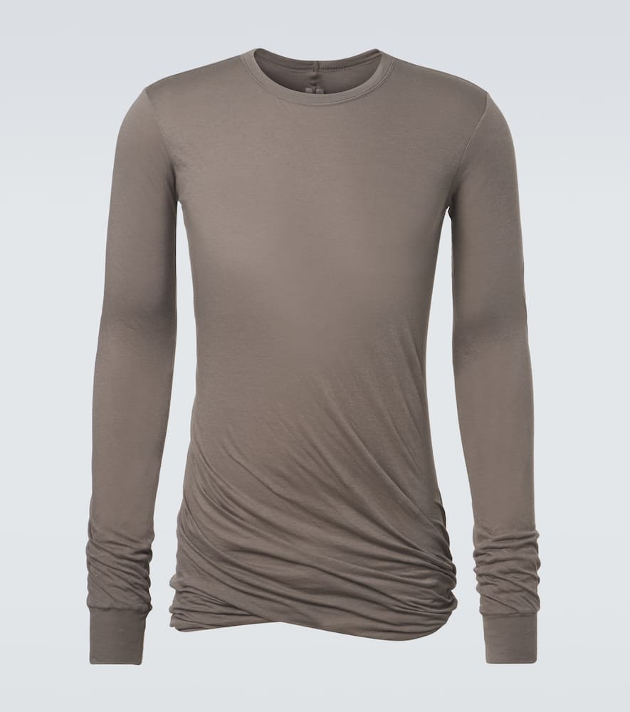 Draped cotton jersey top