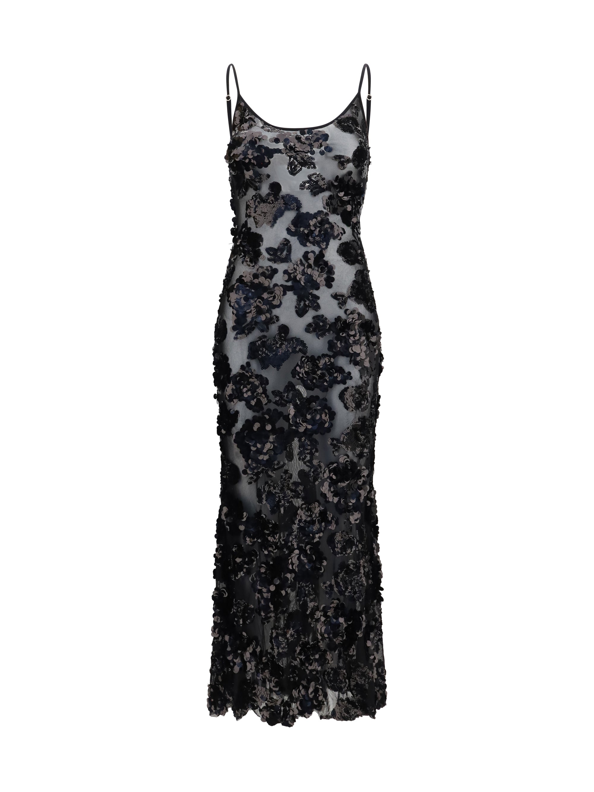 Sequin-Embellished Dress — Black