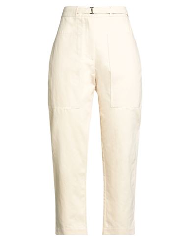 Woman Jeans Ivory Size 4 Cotton, Linen