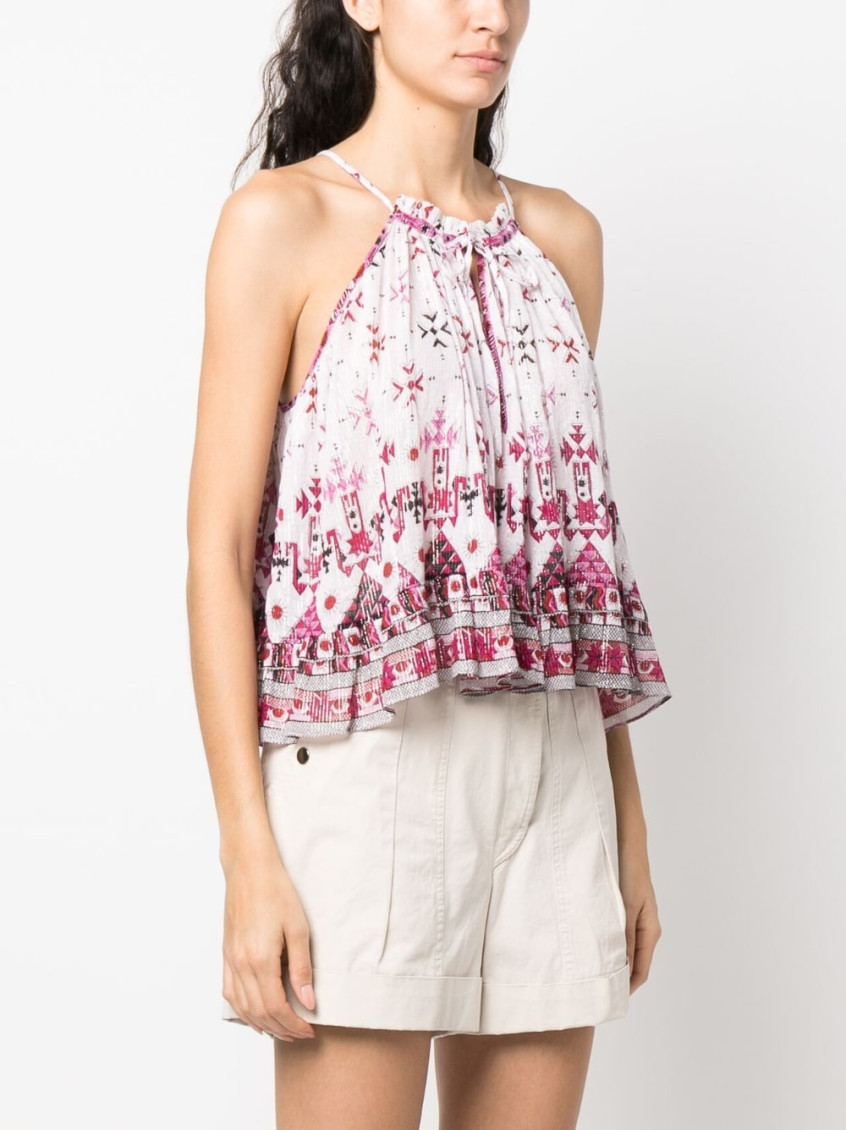 White Fabino Printed Top