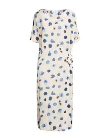 Woman Midi dress Beige Size 10 Viscose