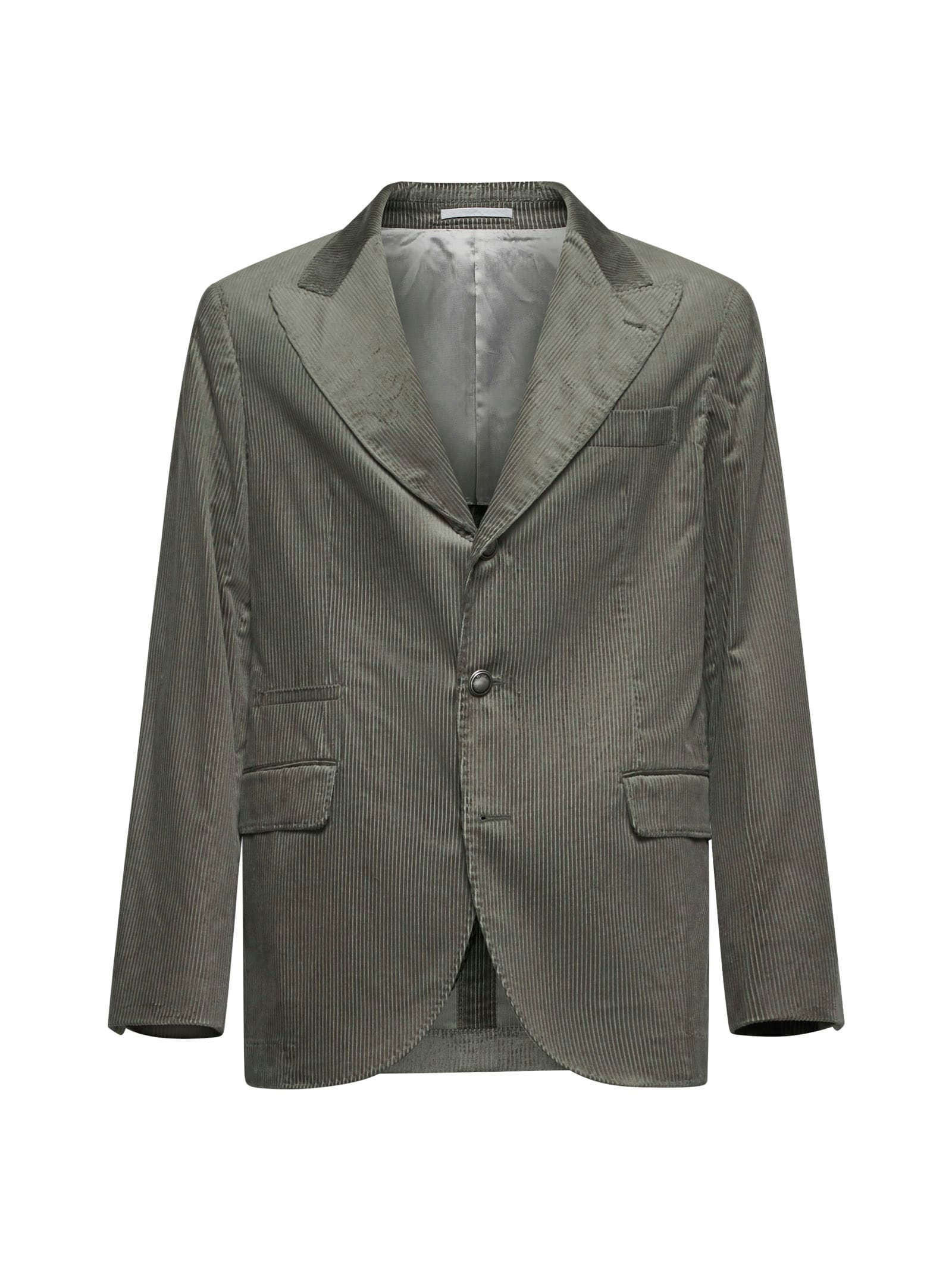 Single-breasted corduroy blazer - Green