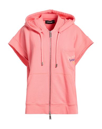 Woman Sweatshirt Salmon pink Size S Cotton, Elastane