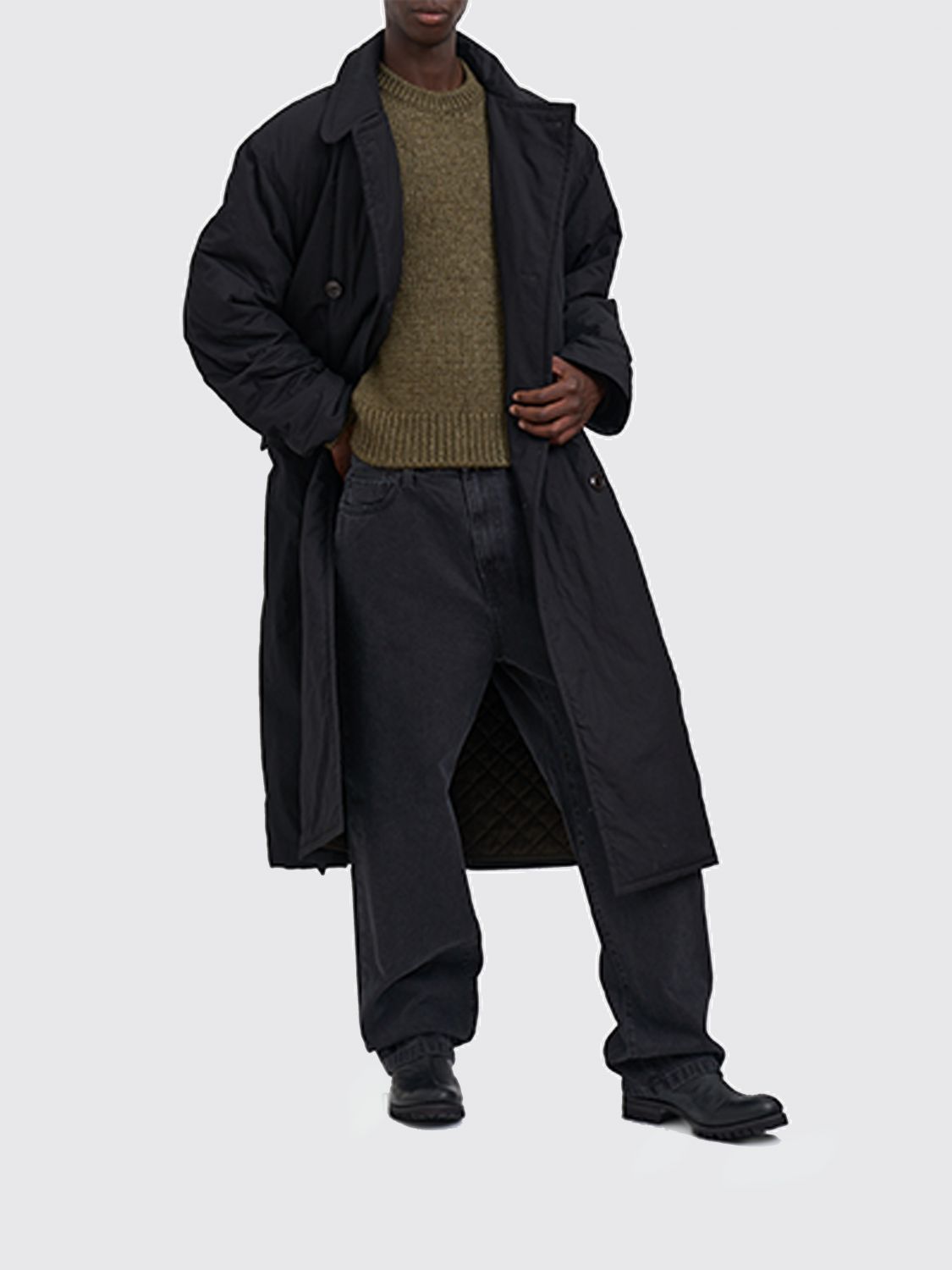 Coat Men color Black