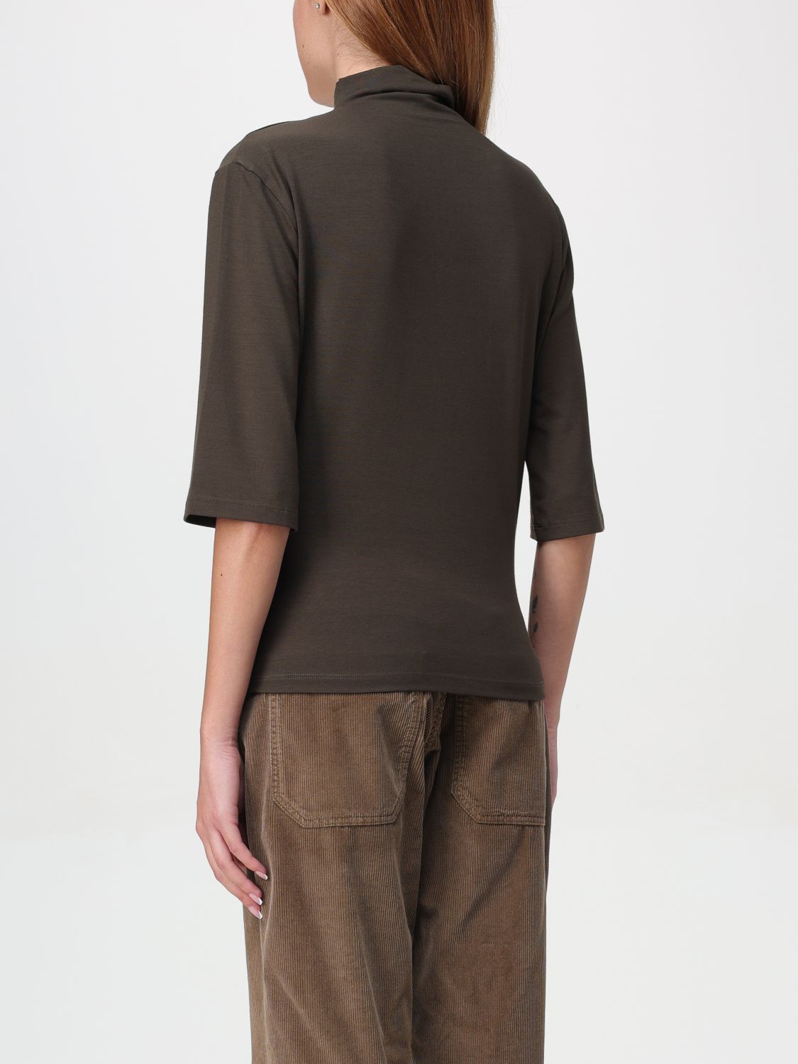 Logo-embroidered mock-neck T-shirt - Black