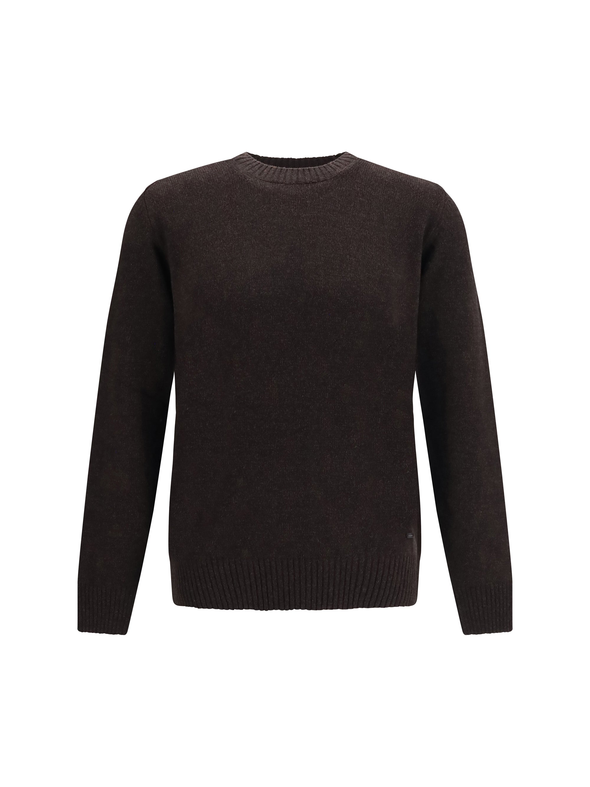 Fleece Wool Crewneck Sweater — Brown
