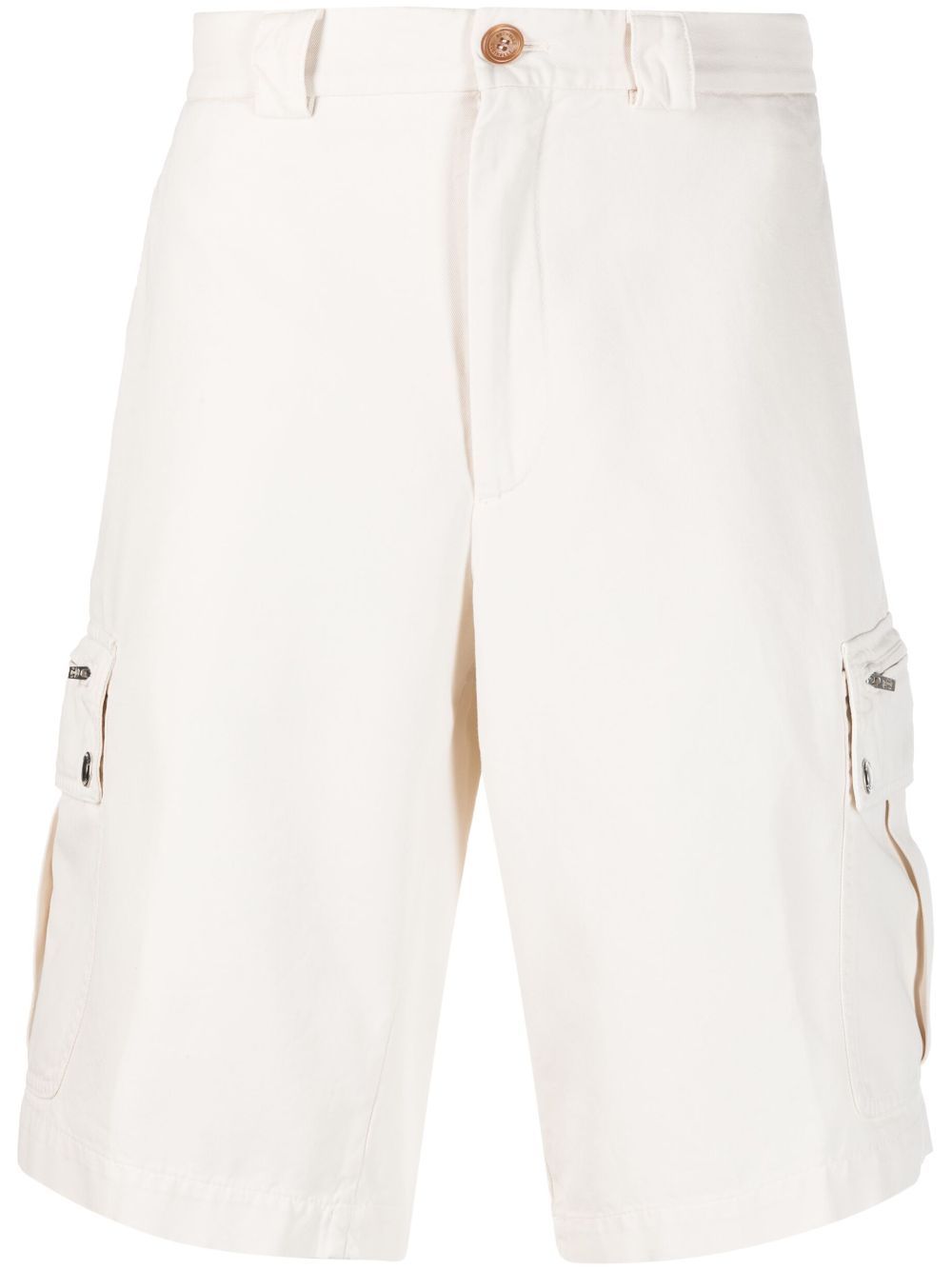 Cotton cargo shorts - WHITE