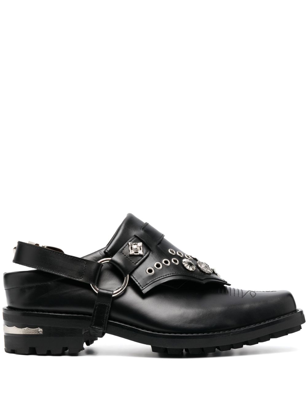 Studded 40mm leather loafers - Black