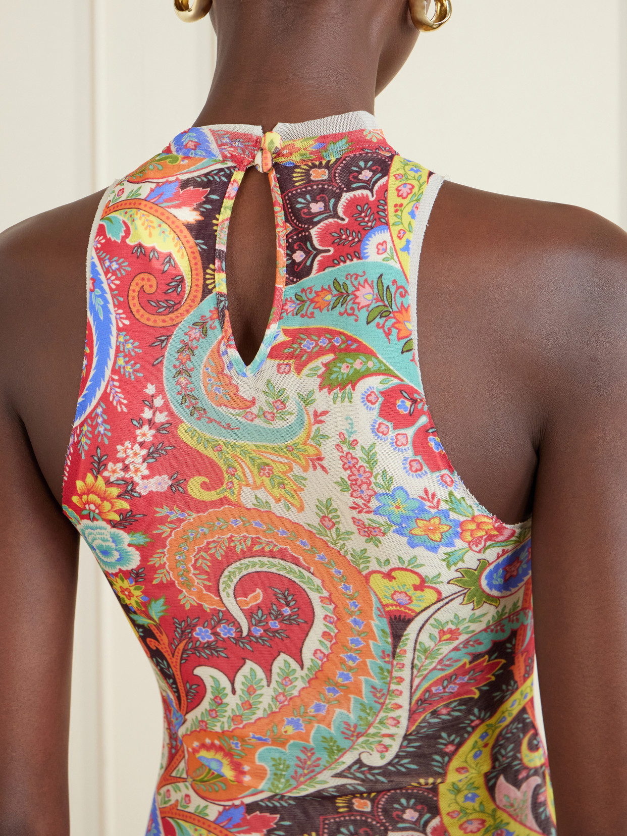 Ruffled Paisley-print Chiffon Midi Dress - Multi