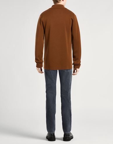 Man Cardigan Tan Size L Merino Wool
