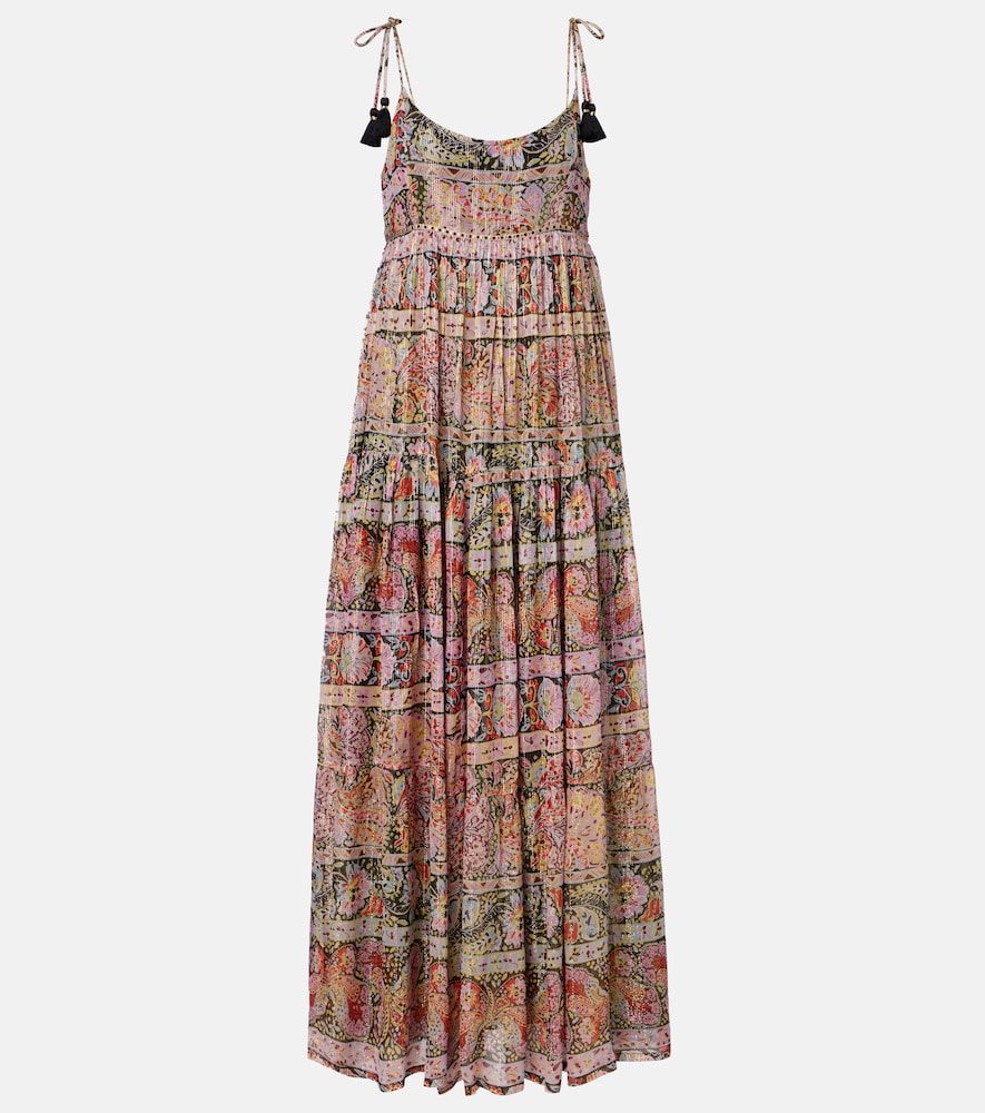 Kamilah floral lamé maxi dress
