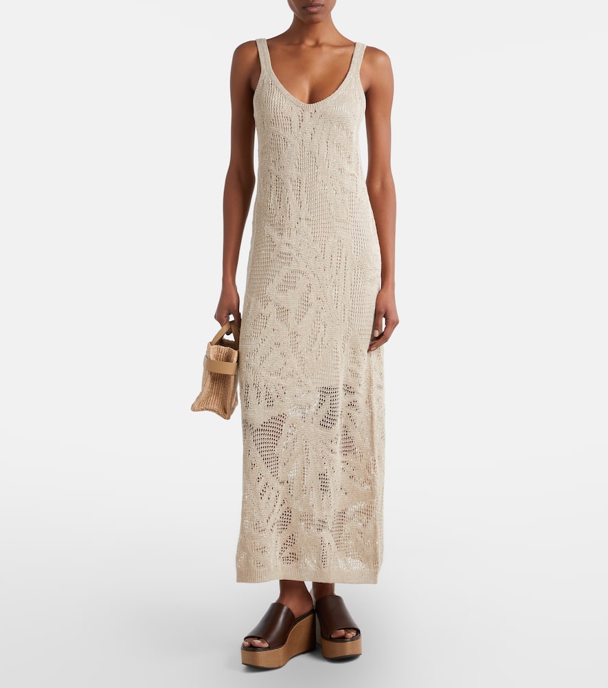Dazzling Water Lillies knitted midi dress