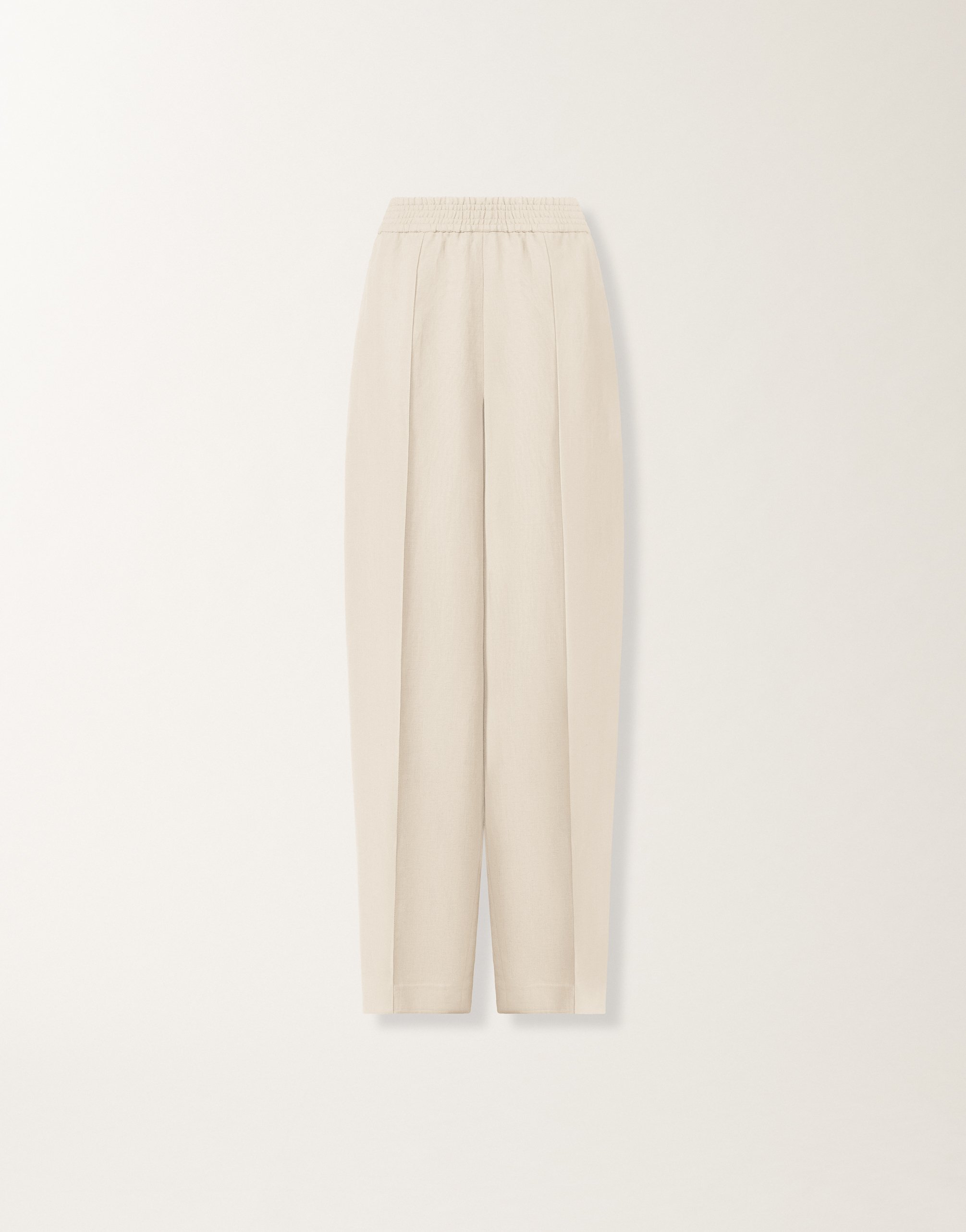 Fluid linen and viscose pants, butter