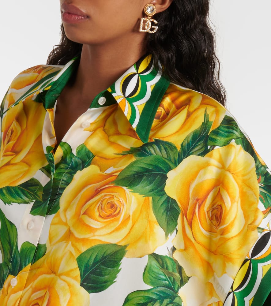 Floral silk blouse