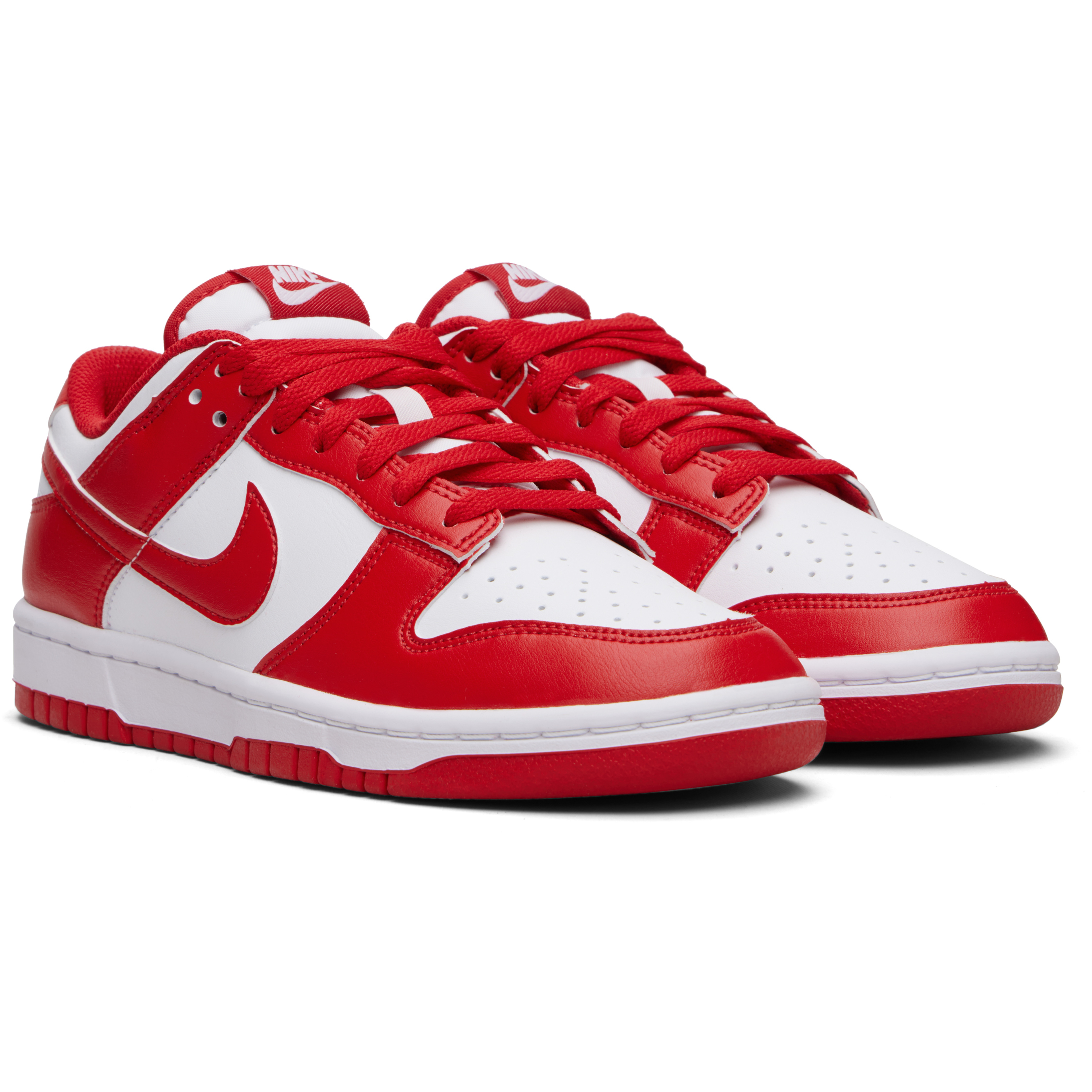 Red & White Dunk Low Retro Sneakers