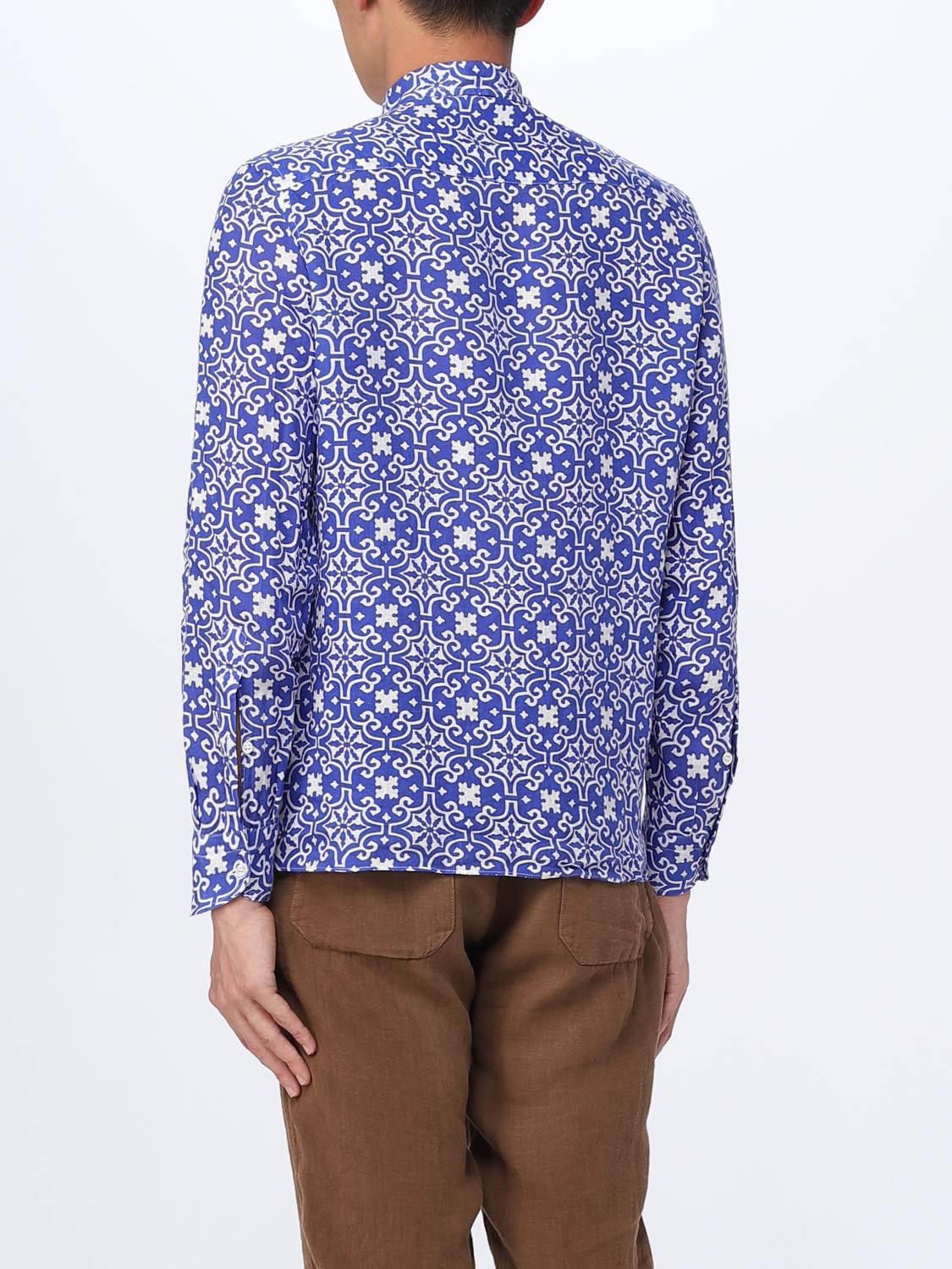 Shirt Men color Gnawed Blue