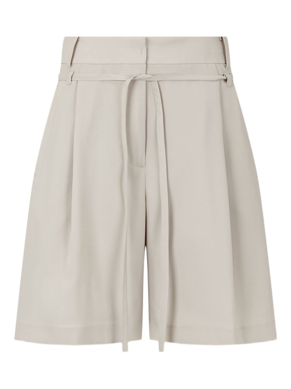 Pleated waist-tie shorts - Neutrals