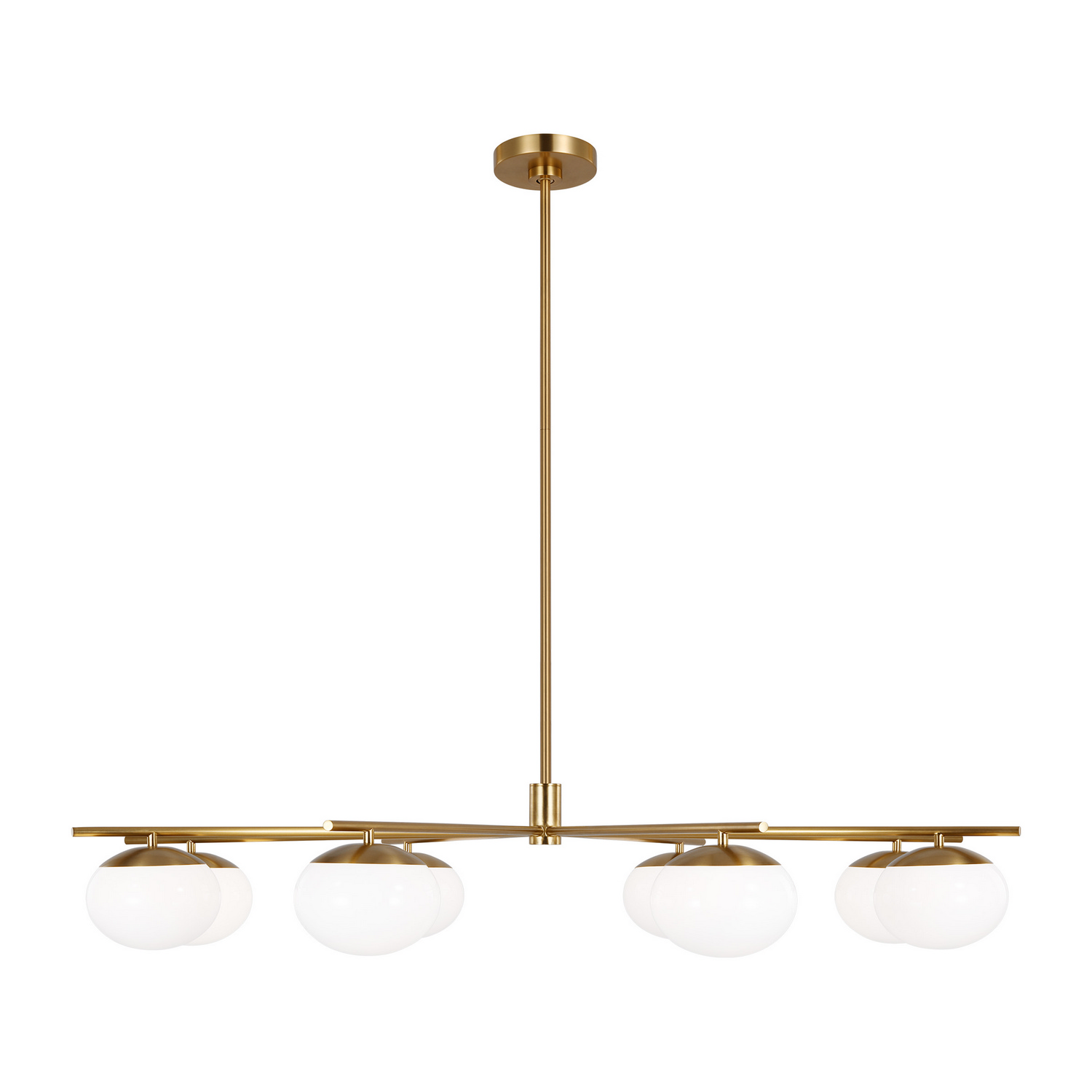 Visual Comfort Studio Lune 8-Light Chandelier in Burnished Brass by Ellen Degenere