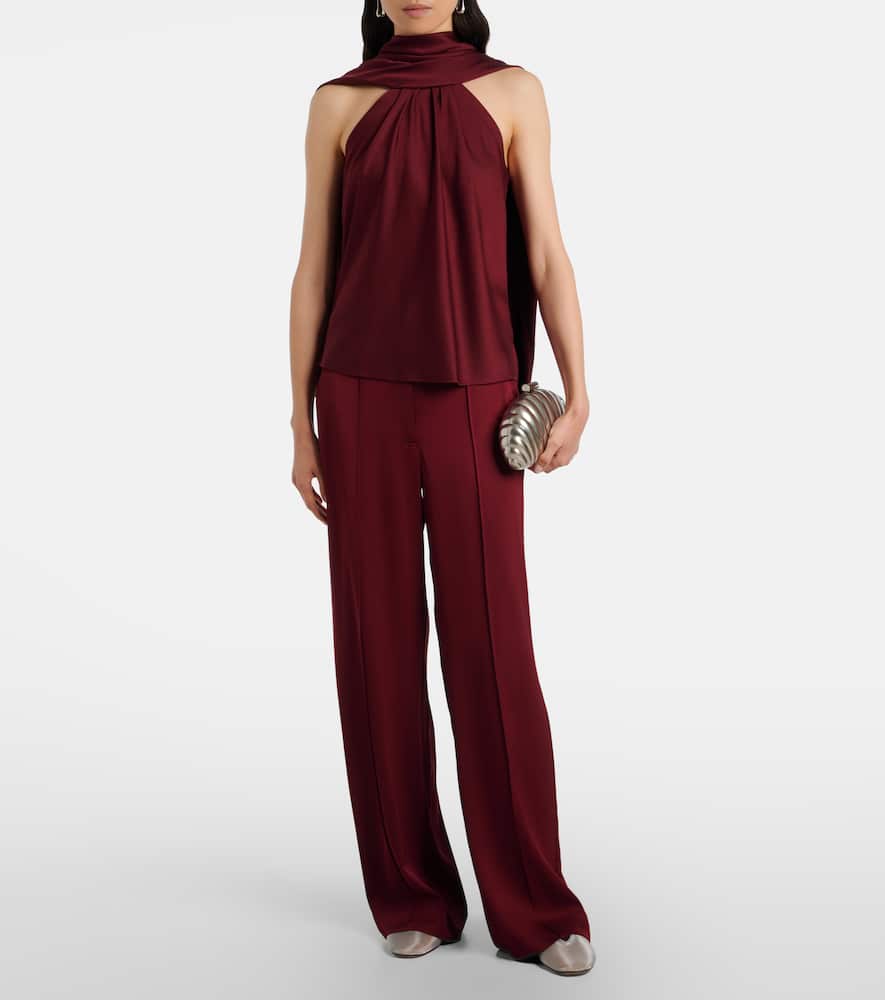 Kyra satin wide-leg pants